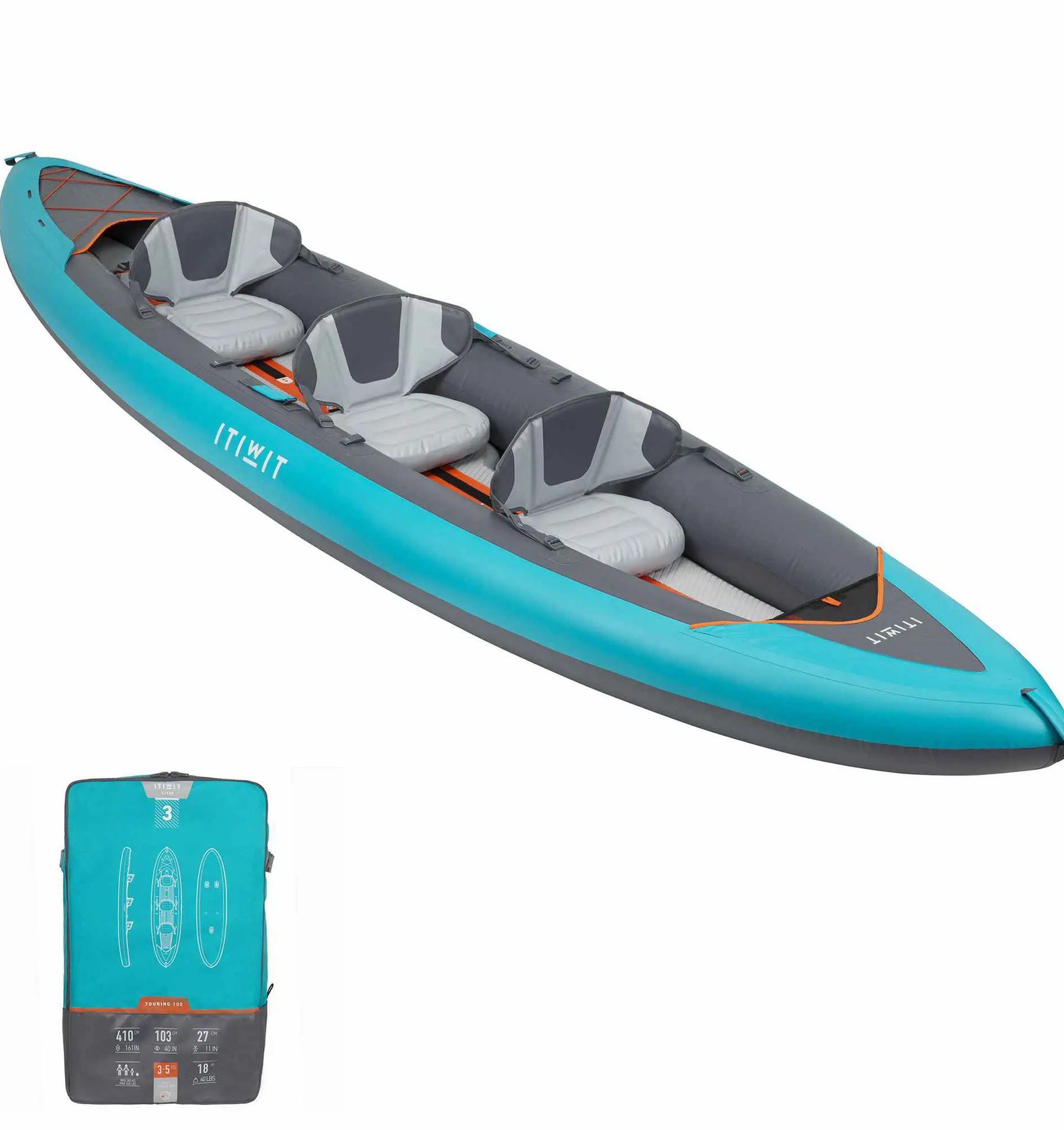 STRENFIT X500 HIGH-PRESSURE DROP-STITCH INFLATABLE KAYAK - 2 PERSON