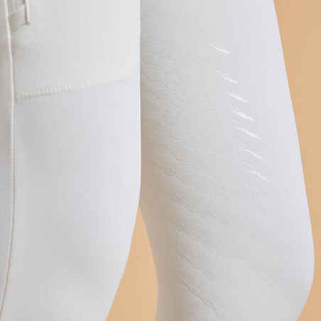 Moteriškos jojimo kelnės „900“, skirtos varžyboms, baltos