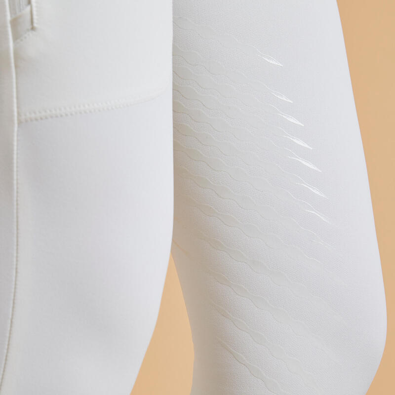 Pantalon de concours équitation classic grip Femme - 900 blanc