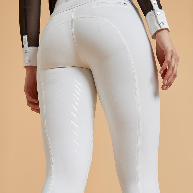 Pantalon de concours équitation classic grip Femme - 900 blanc