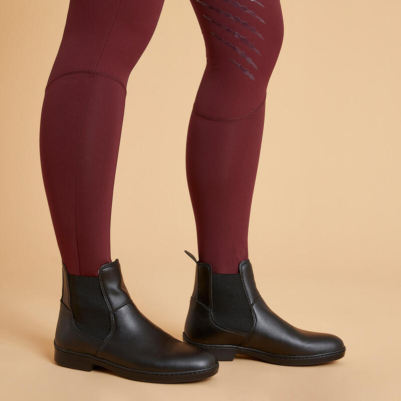 Pantalon echitație 900 Classic Grip Bordo Damă 