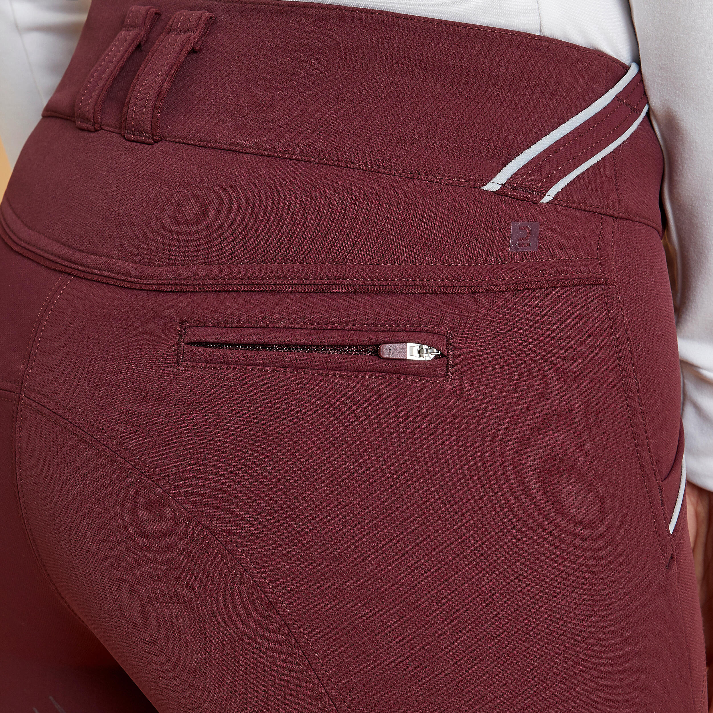 Pantaloni da equitazione donna classic grip - 900 bordeaux