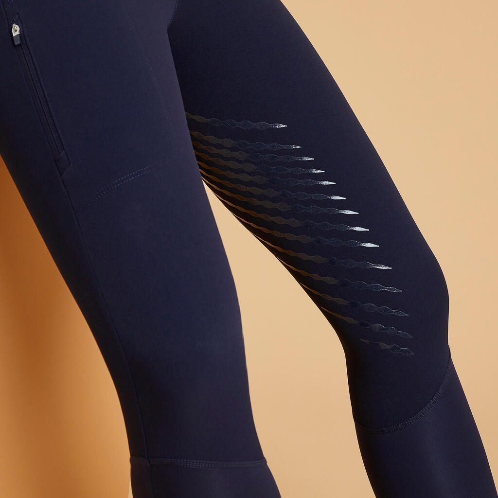 PANTALONE ZA JAHANJE 900 ŽENSKE KLASIČNE - BORDO