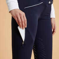 Women's Horse Riding Jodhpurs Classic Grip 900 - Navy