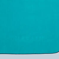 Serviette Microfibre Double Face Bleu/Vert Ultra Compacte Taille XL 110 x 175 cm
