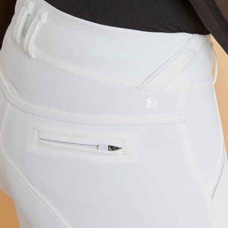 Women's Horse Riding Classic Grip Competition Jodhpurs 900 - White