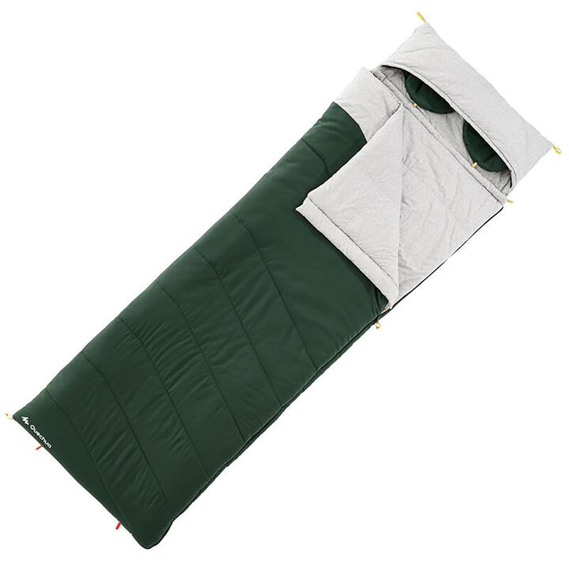 Saco De Dormir Montaña Camping Arpenaz Hombre Mujer Verde 0ºC Algodón Cremallera