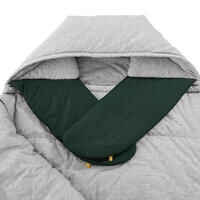 Schlafsack Camping Arpenaz 0°C Baumwolle grün