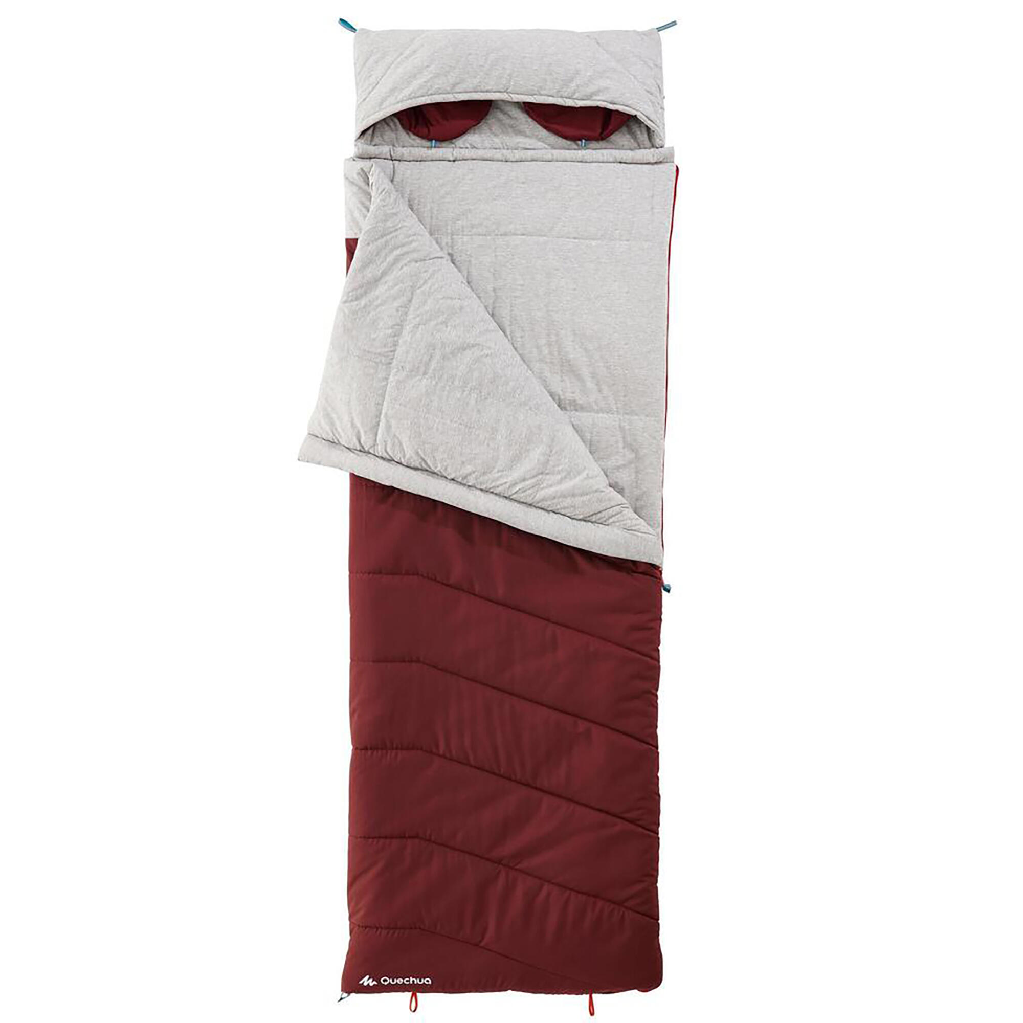 Sleeping Bag -5°C to 0°C - Arpenaz Red/Grey - QUECHUA