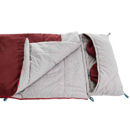 Schlafsack Camping Arpenaz 0°C Baumwolle rot