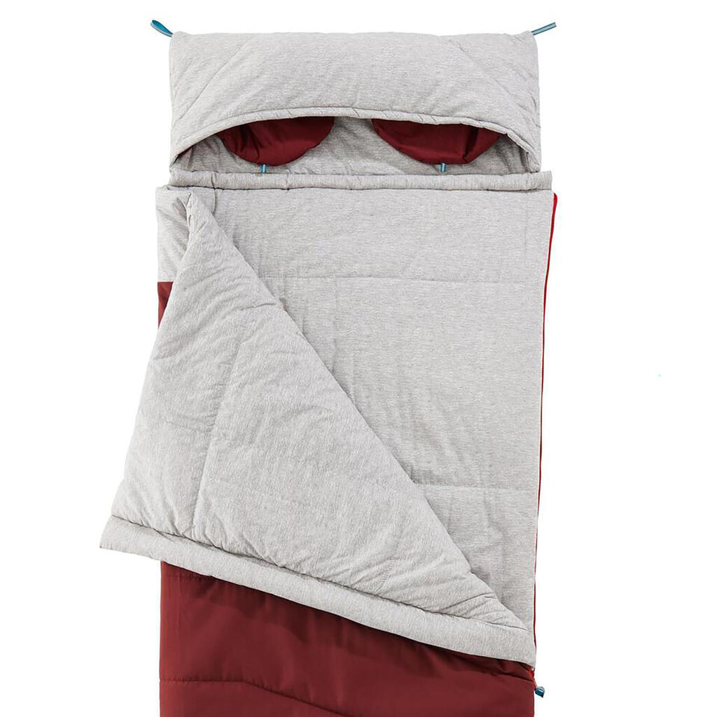 Schlafsack Camping Arpenaz 0°C Baumwolle rot