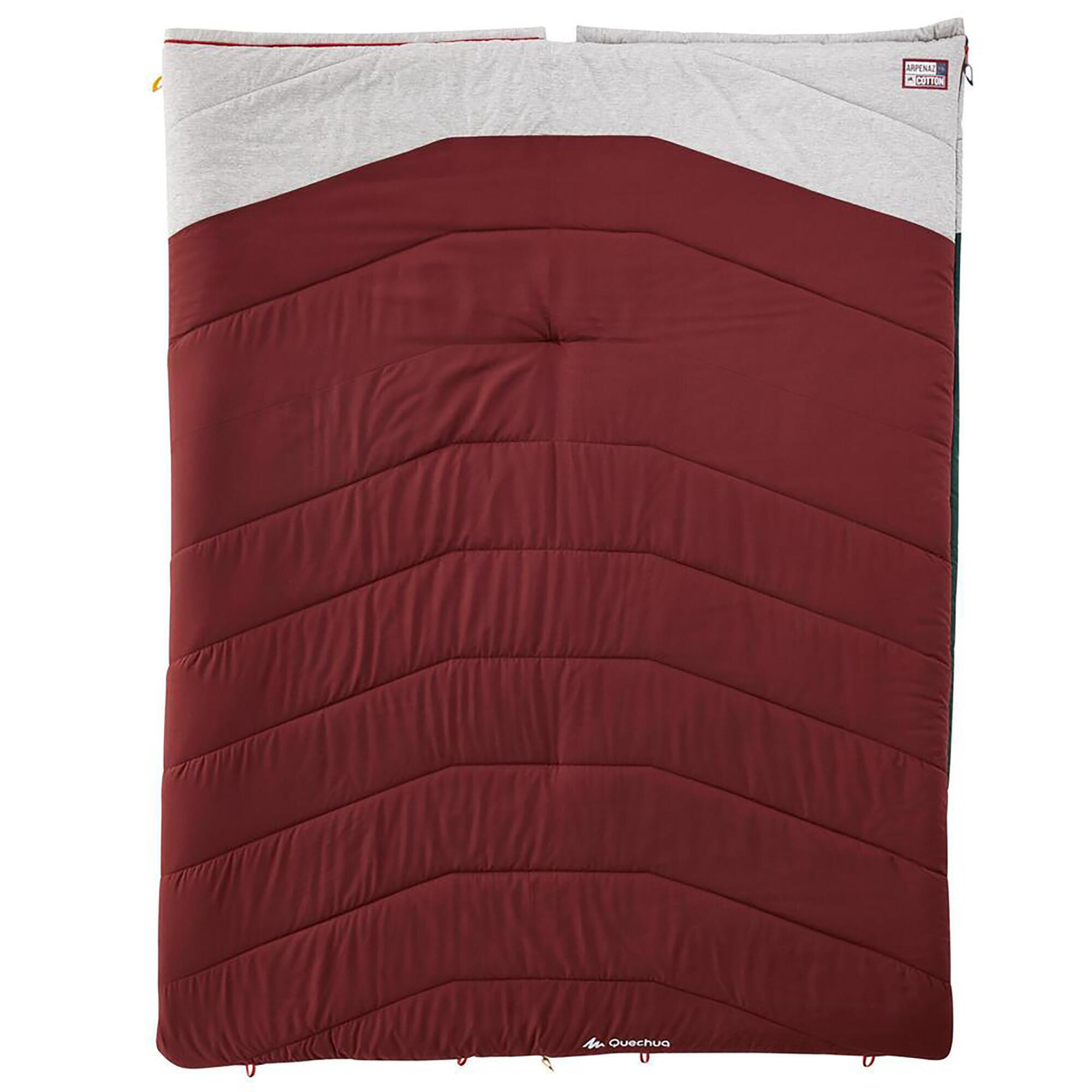 Gebraucht - Schlafsack Camping Arpenaz 0°C Baumwolle rot 14/17