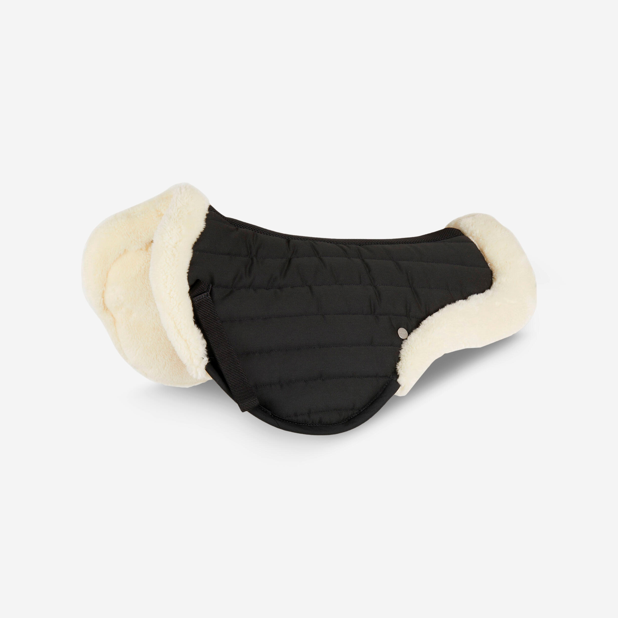 Synthetic Sheepskin Saddle Pad - 900 Black - FOUGANZA