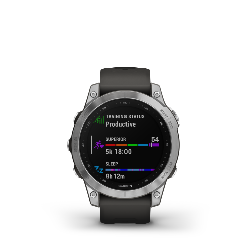 GPS-Uhr Smartwatch Outdoor mit Herzfrequenzmessung GARMIN - FENIX 7 silber/grau