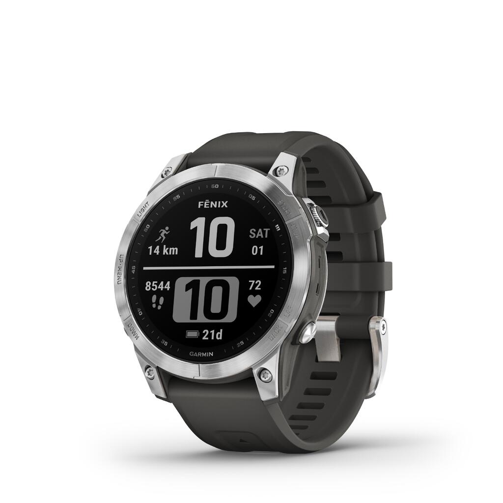 GPS-Uhr Smartwatch Garmin Fenix 7 silber/grau