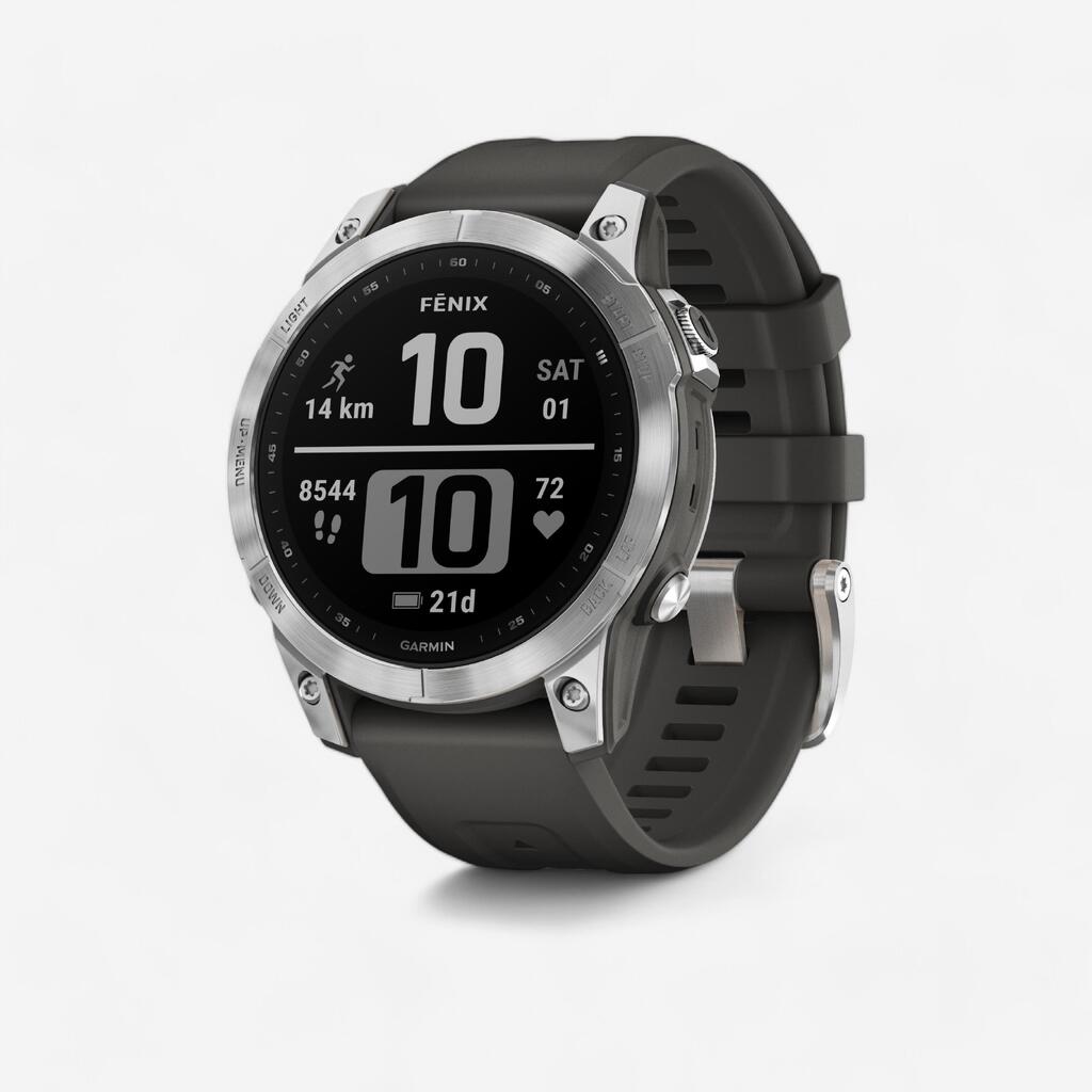 Smart hodinky s GPS Garmin Fenix 7 strieborno-sivé