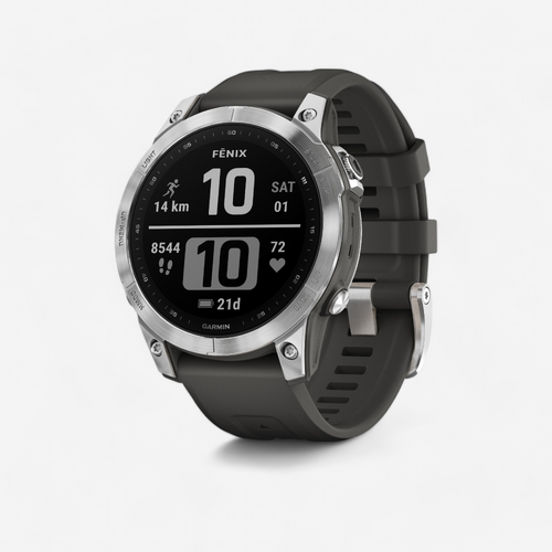 Connected outdoor gps cardio watch - GARMIN FENIX 7 silver grey