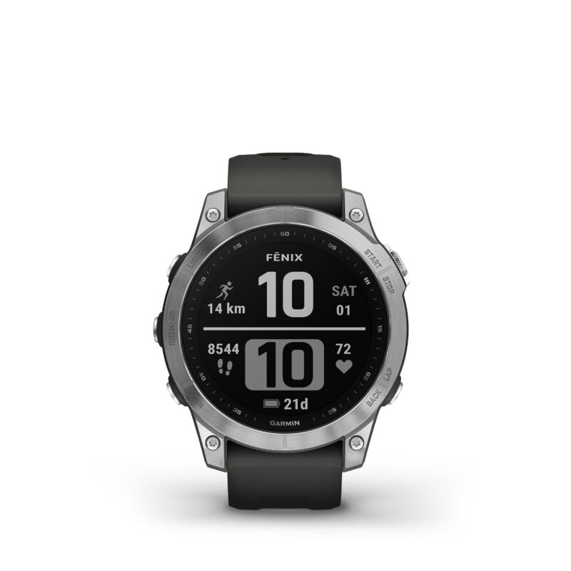GPS-Uhr Smartwatch Garmin Fenix 7 silber/grau