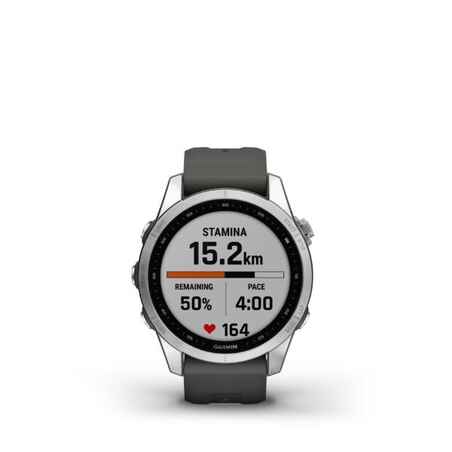 GPS-Uhr Smartwatch Outdoor mit Herzfrequenzmessung Garmin - Fenix 7S silber/grau
