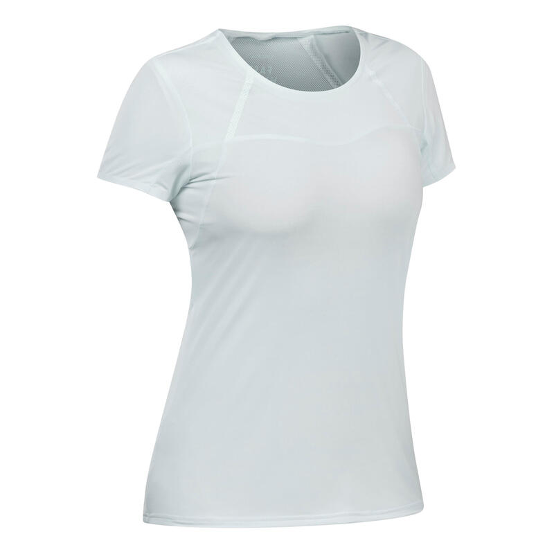 Women’s ultra-light fast hiking T-shirt FH 500 grey.