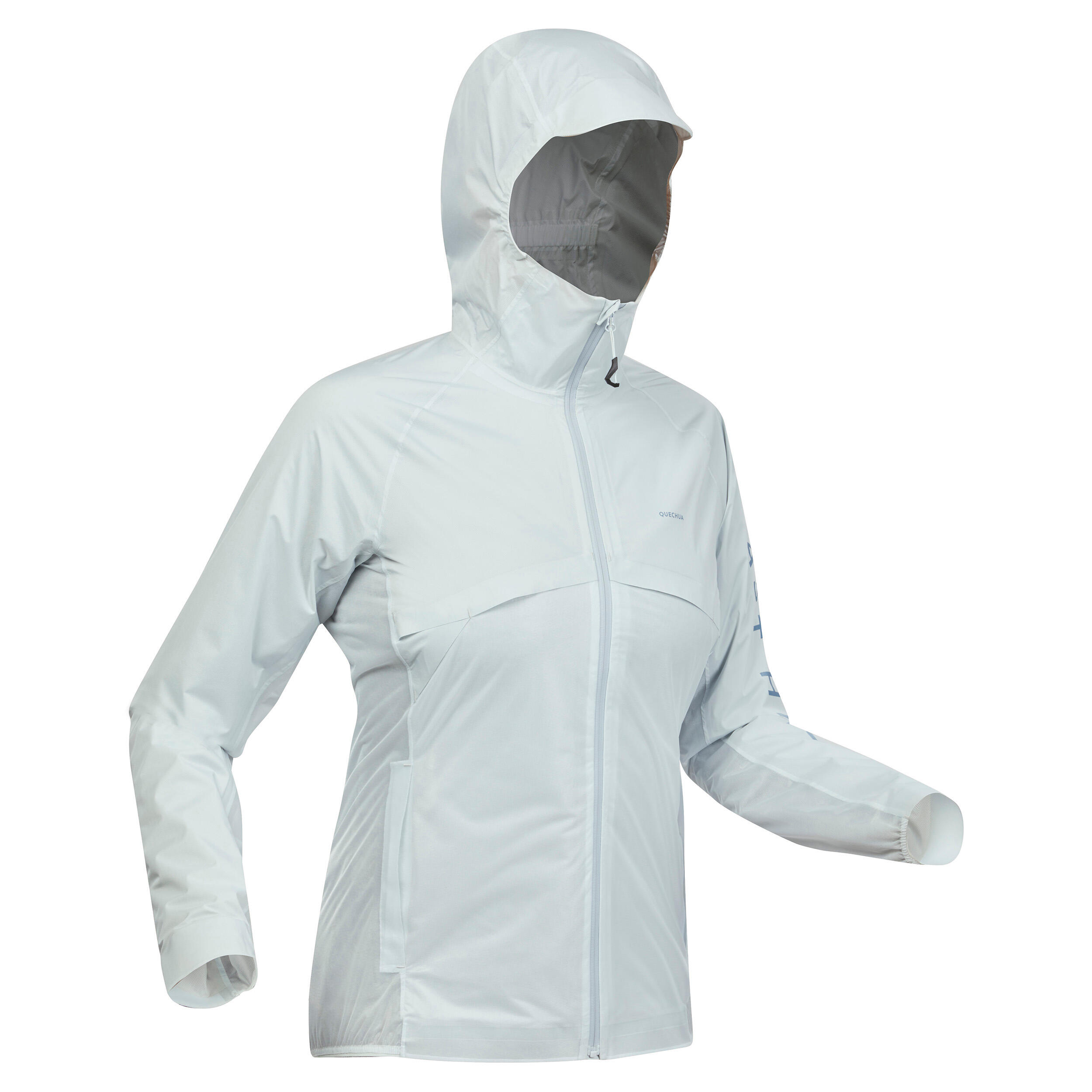 Jachetă Foarte Ușoară Hybride Drumeţie Rapidă FH900 Rain Gri Damă Damă