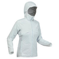 Veste ultra légère hybride de randonnée rapide FH900 Femme grise.