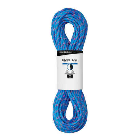 Modra dvojna vrv za spuščanje (8,6 mm x 60 m)