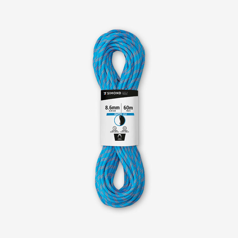 

Веревка для скалолазания и альпинизма двойная 8,6 мм X 60 м Rappel, 310121