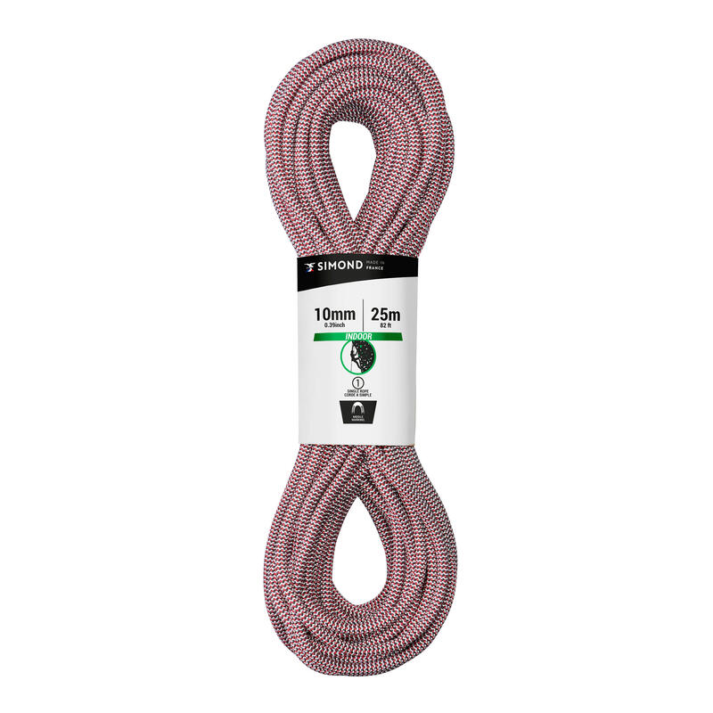 INDOOR CLIMBING ROPE 10 MM x 25 M - COLOUR RED