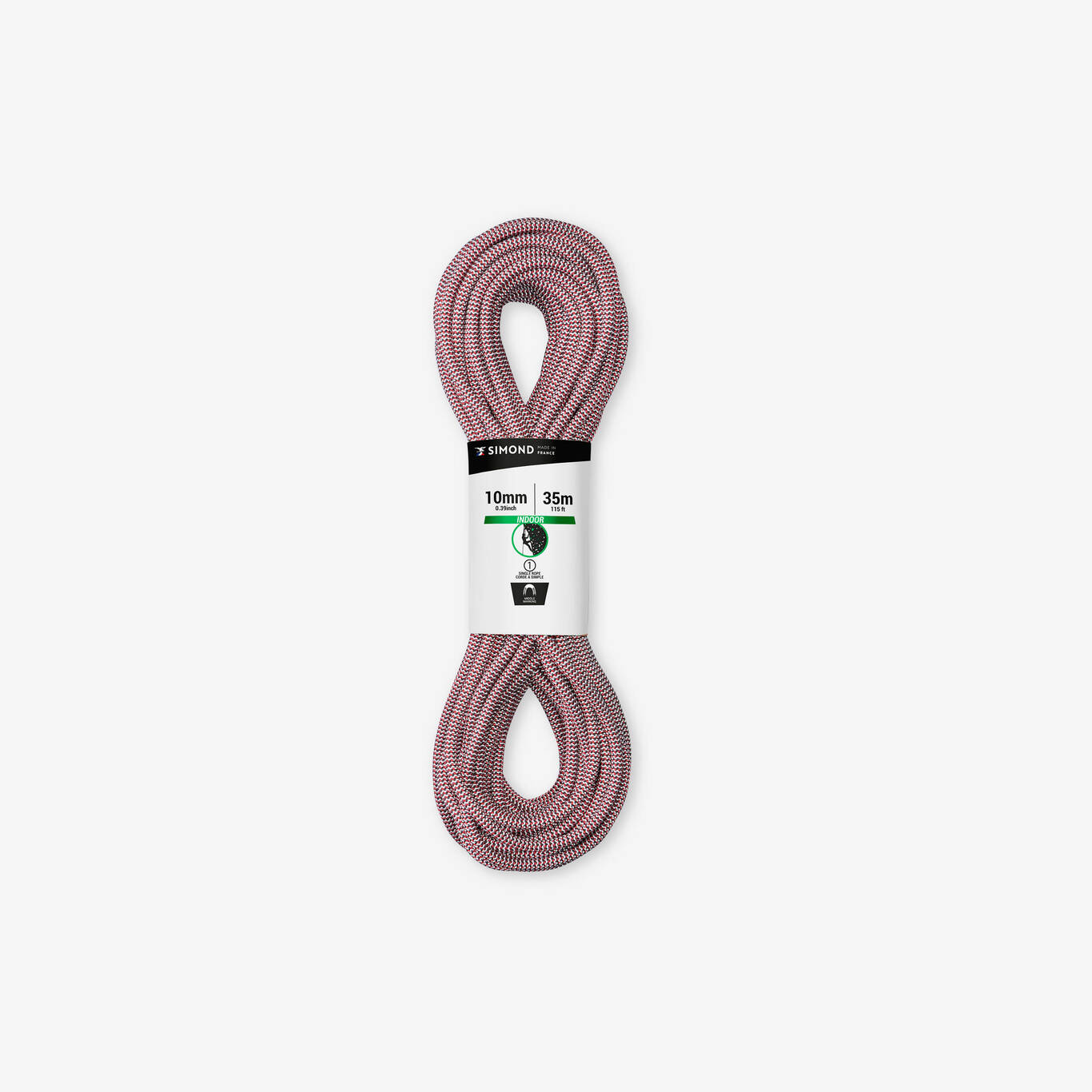 INDOOR CLIMBING ROPE 10 MM x 35 M - COLOUR RED