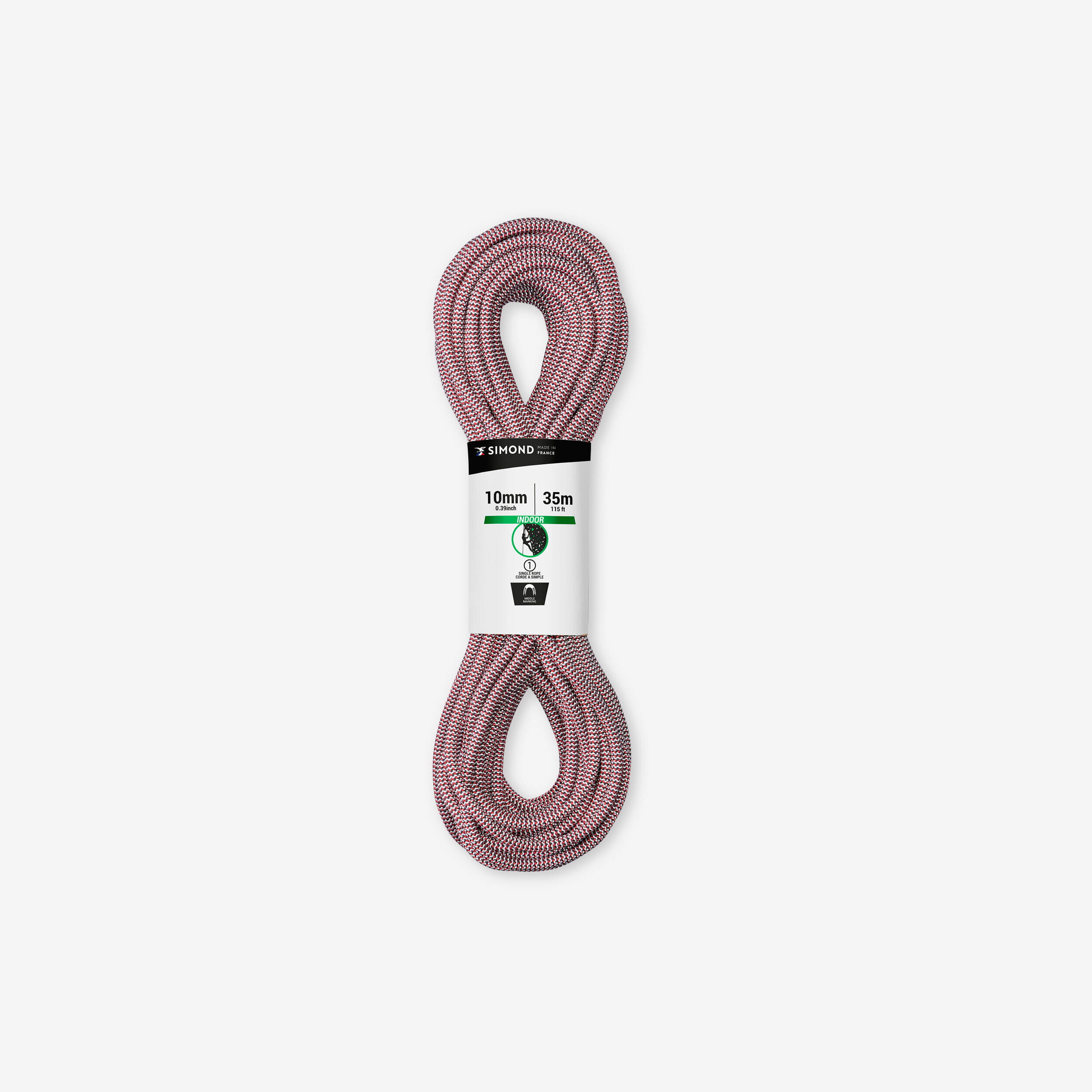 SIMOND INDOOR CLIMBING ROPE 10 MM x 35 M - COLOUR RED