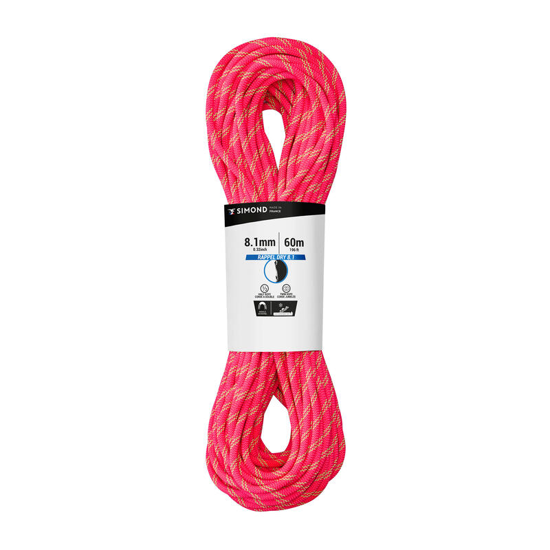 Kletter-Halbseil Dry 8,1 mm × 60 m rosa