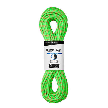 Zelena dvojna vrv za spuščanje (8,1 mm x 50 m)