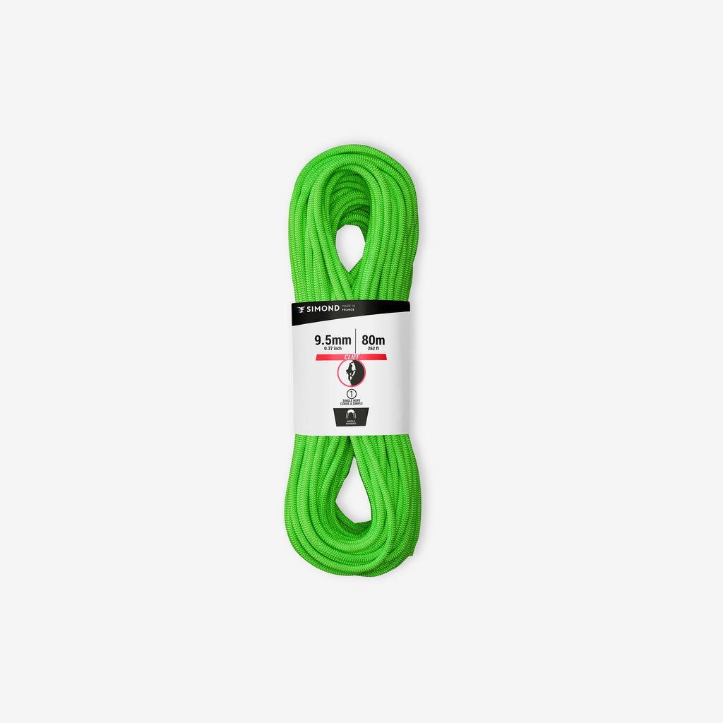 Climbing Rope 9.5 mm x 80 m - Cliff Green