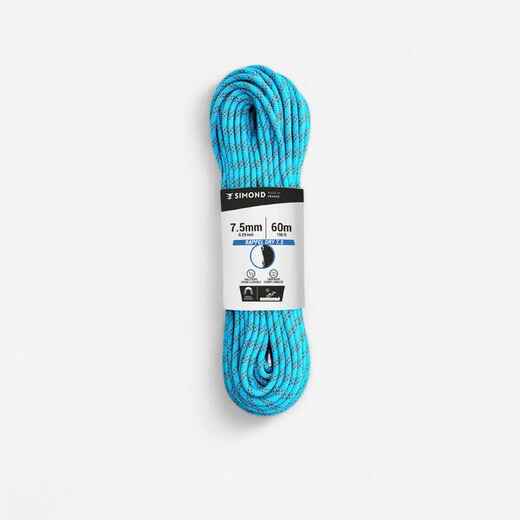 
      Double dry climbing and mountaineering rope 7.5 mm x 60 m - RAPPEL 7.5 Blue
  