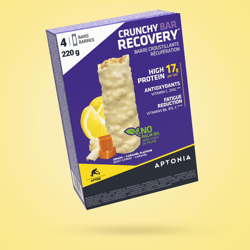 Knapperige recuperatiereep Crunchy Recovery Bar 55 g x4 citroen en karamel