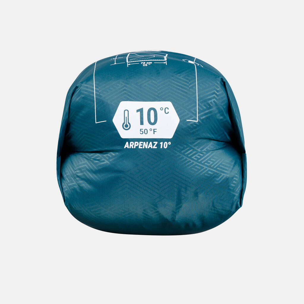 SACO DE DORMIR PARA CAMPING ARPENAZ 10° TURQUESA 