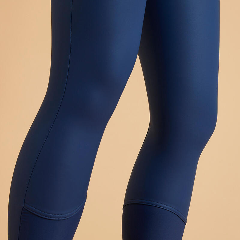 Pantalon équitation kipwarm chaud et déperlant Femme - 500 bleu turquin