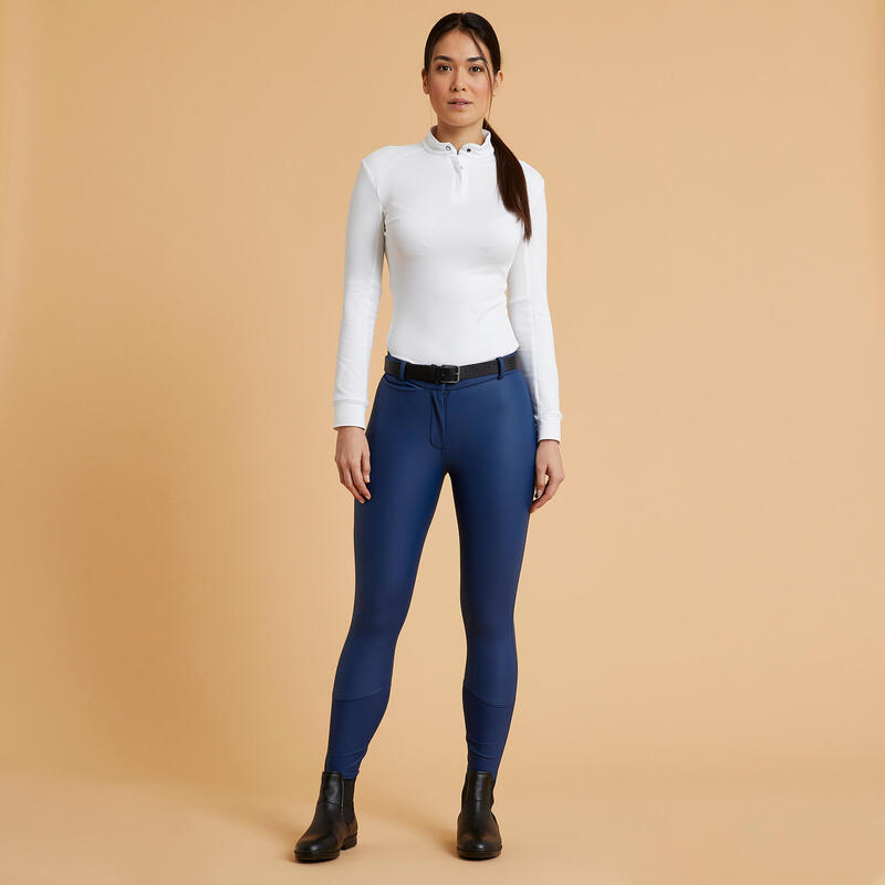 Pantalon équitation kipwarm chaud et déperlant Femme - 500 bleu turquin