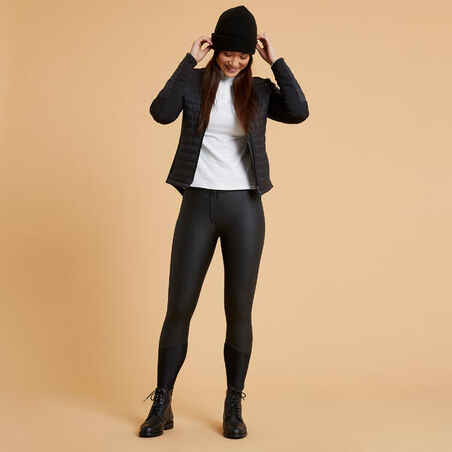 Women's Warm and Water-Repellent Horse Riding Jodhpurs Kipwarm - Navy/Black