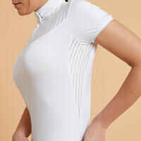 Women's Short-Sleeved Horse Riding Show Shirt 500 - White