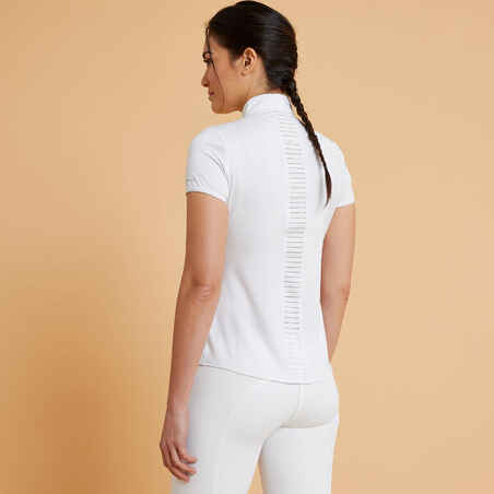 قميص 900 بأكمام قصيرة مخصص لعروض ركوب الخيل للنساء - أبيض