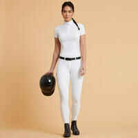 Women's Short-Sleeved Horse Riding Show Shirt 500 - White