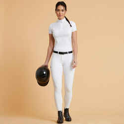 Women's Short-Sleeved Horse Riding Show Shirt 900 - White