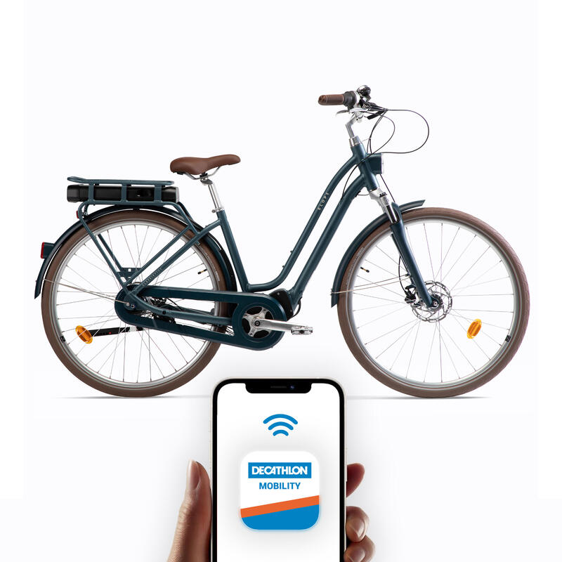 Rower miejski elektryczny smart Elops 920E Connect niska rama