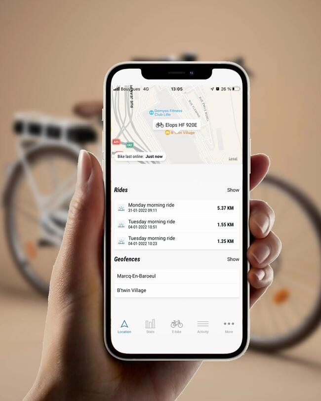 Bici città elettrica a pedalata assistita ELOPS 920E Connect telaio basso bianca