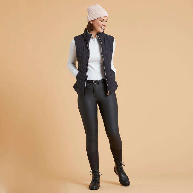 Pantalon équitation kipwarm chaud et déperlant Femme - 500 noir