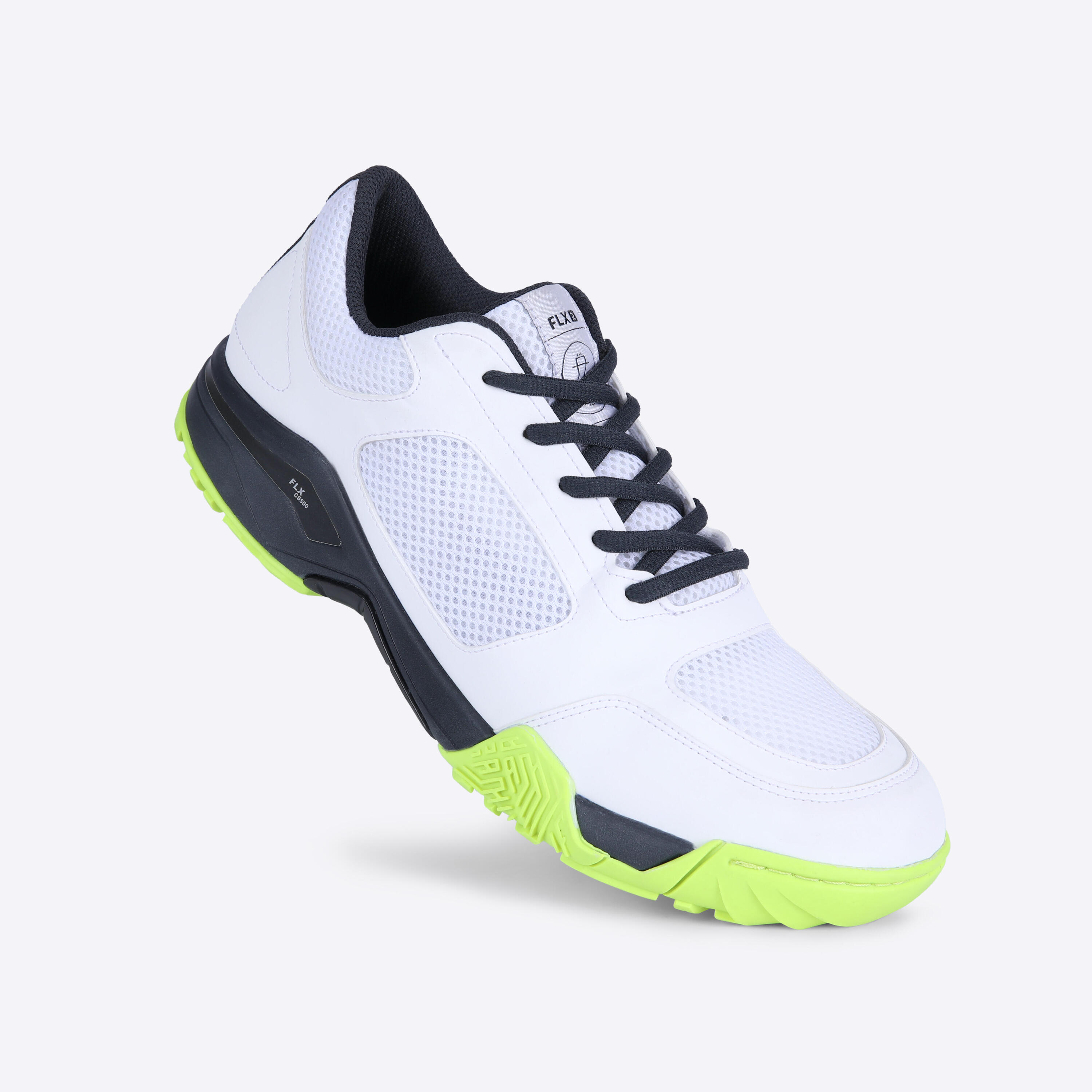 ADULT CRICKET SHOE CS 500 WHITE LIME FLX | Decathlon