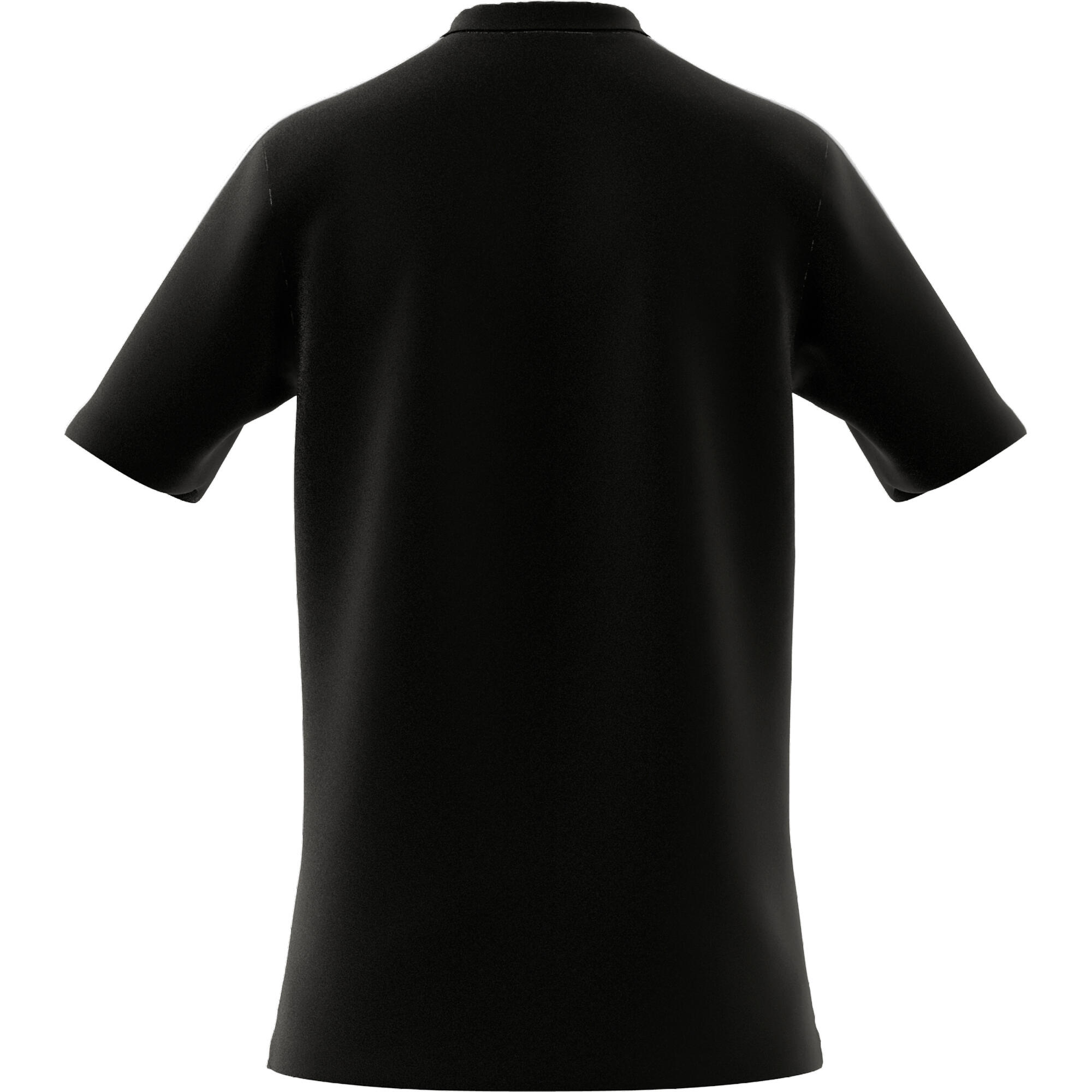 Polo piqué Adidas noir 3 bandes blanche 9/10