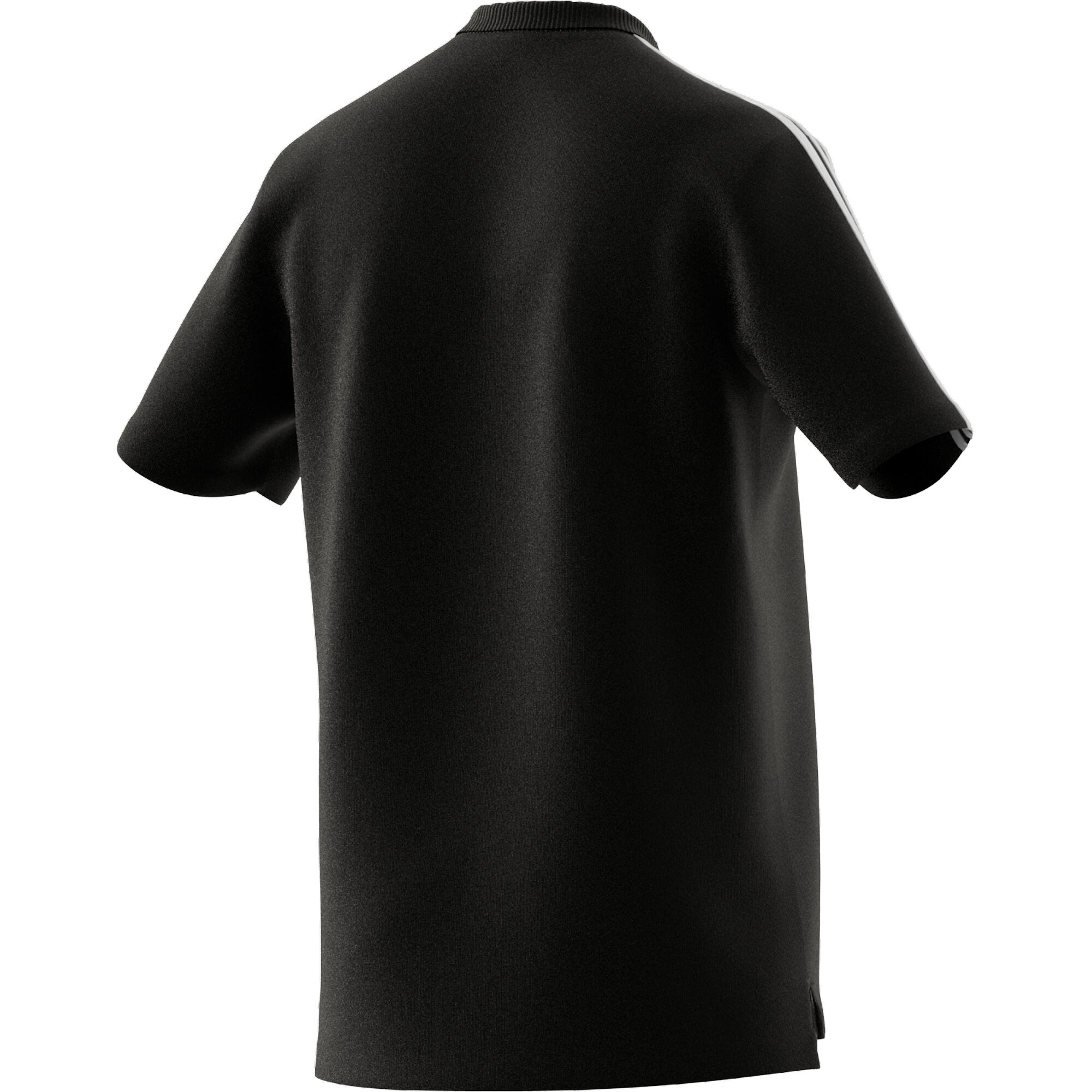 Polo piqué Adidas noir 3 bandes blanche 8/10